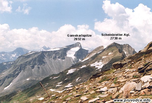 AnkogelBahn, pohled na Gamskarlspitze a Scheinbretter Kogel