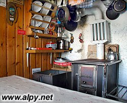 Mindener Hütte - kuchyňka