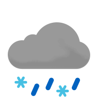 Mariazell 3.2. ve 13 hod:Silný déšť se sněhem nebo kroupyTeplota: 0 °C