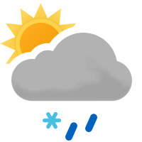 Mariazell 5.2. ve 13 hod:Přeháňky deště se sněhem nebo kroupyTeplota: 1 °C