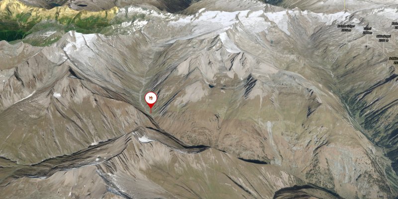 Náhled 3D mapy okolí chaty Clarahütte