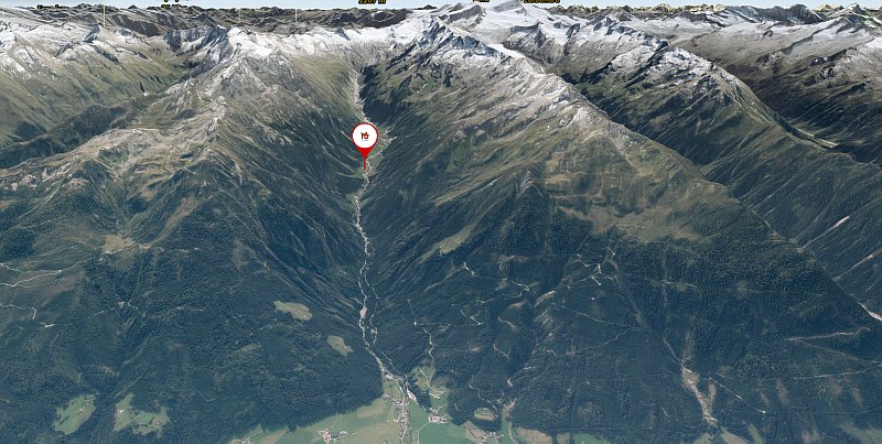 Náhled 3D mapy okolí chaty Enzian Hütte