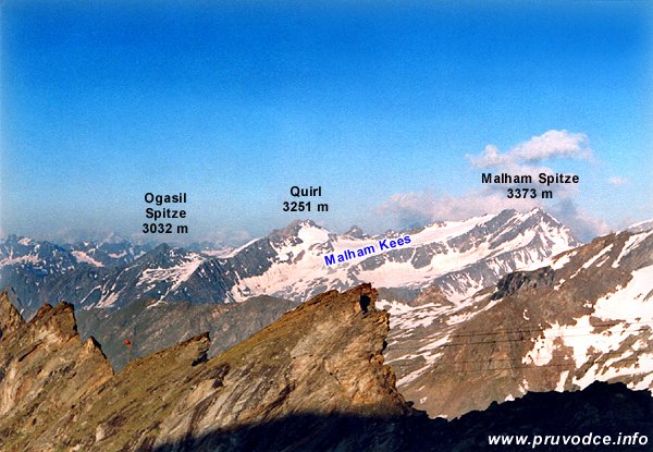 Ogasil Spitze, Quirl, Malham Spitze a ledovec Malham Kees