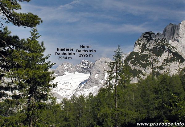 Hoher Dachstein a Niederer Dachstein z cesty Steiglweg