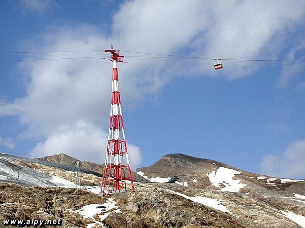 Kitzsteinhorn - 113,6 m vysoká podpěra nosného lana